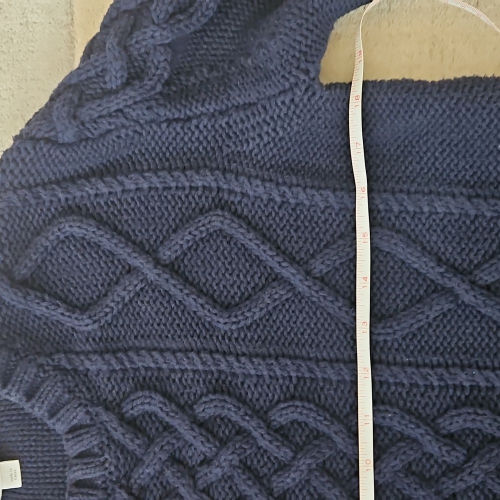 JCrew Crewcuts Navy Cable Knit Sweater 16 Boys or Womens Small - Picture 4 of 7